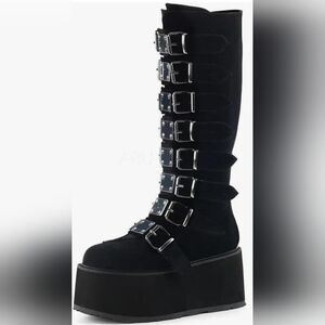 UniqueStride Chunky Heel Goth Platform Boots